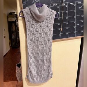 Neiman Marcus Gray Cowl Neck Knit Sweater side zippers cashmere size medium